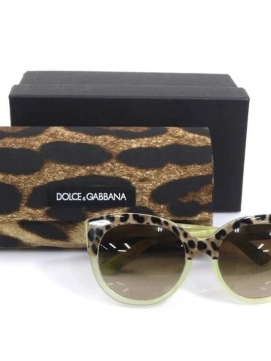 Auth DOLCE&GABBANA Sunglasses Clear Yellow/Brown Plastic - 56668g